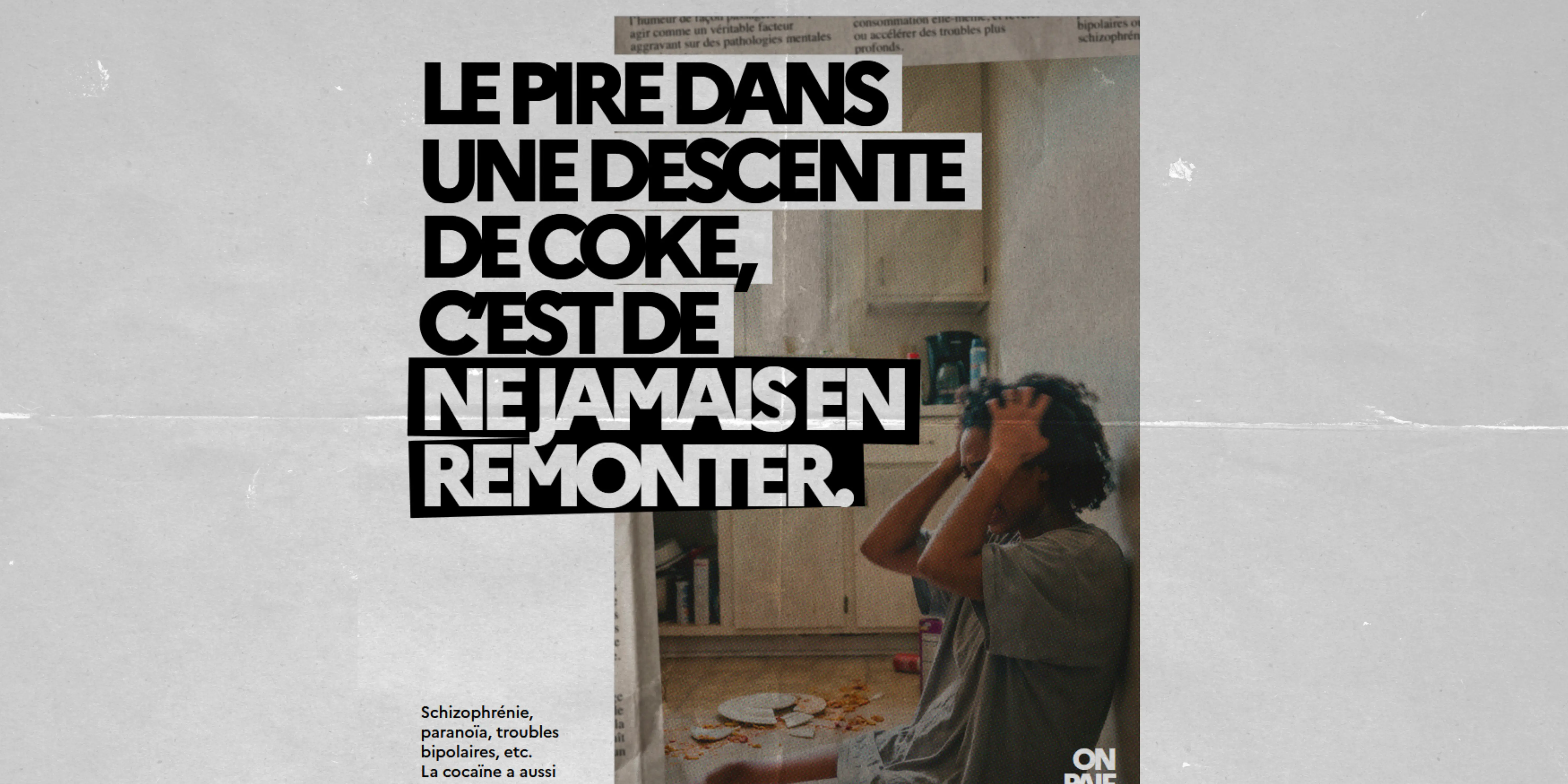 Affiche « santé mentale » de la campagne « On paie tous le prix de la drogue »